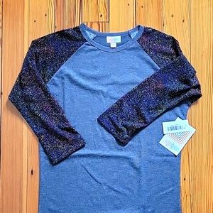 Lularoe Randy Size XXS - Heather Charcoal Gray Baseball Tee